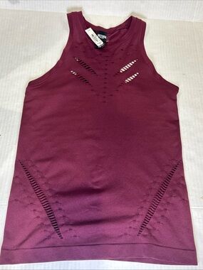 New Victoria Secret Burgundy Perforated Sports Tank Top Size S